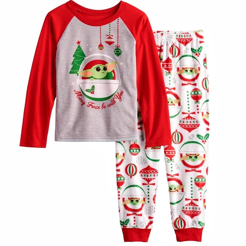 Girls Size 6 Pajamas Star Wars The Child Baby Yoda Christmas Family PJ Set NEW